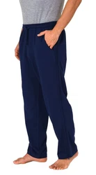 Normann Care Relaxanzug Herren Trainings Rehahose mit seitlichen Reißverschluss Jogginghose Dunkelblau/Blau/Grau