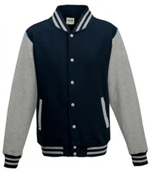 Just Hoods Sweatjacke Varsity Jacket Blau/Dunkelblau/Hellblau/Grau/Hellgrau