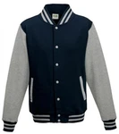 Just Hoods Sweatjacke Varsity Jacket Blau/Dunkelblau/Hellblau/Grau/Hellgrau