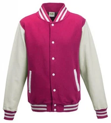 Just Hoods Sweatjacke Varsity Jacket Rosa