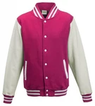 Just Hoods Sweatjacke Varsity Jacket Rosa