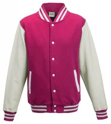 Just Hoods Sweatjacke Varsity Jacket Rosa