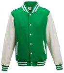 Just Hoods Sweatjacke Varsity Jacket Dunkelgrün/Grün/Türkis
