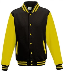 Just Hoods Sweatjacke Varsity Jacket Gelb