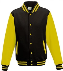 Just Hoods Sweatjacke Varsity Jacket Gelb