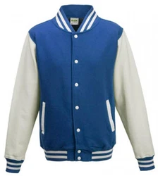 Just Hoods Sweatjacke Varsity Jacket Blau/Hellblau