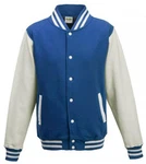 Just Hoods Sweatjacke Varsity Jacket Blau/Hellblau