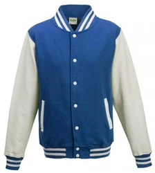 Just Hoods Sweatjacke Varsity Jacket Blau/Hellblau