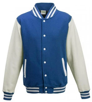 Just Hoods Sweatjacke Varsity Jacket Blau/Hellblau