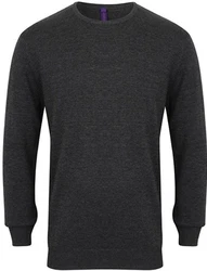 Henbury Sweatshirt Herren Rundhals Pullover Dunkelgrau/Grau