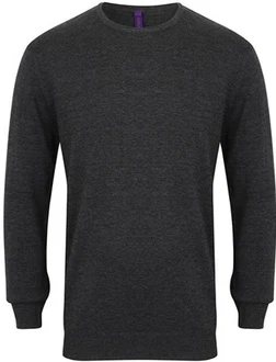 Henbury Sweatshirt Herren Rundhals Pullover Dunkelgrau/Grau