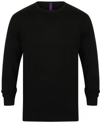 Henbury Sweatshirt Herren Rundhals Pullover Schwarz