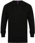 Henbury Sweatshirt Herren Rundhals Pullover Schwarz
