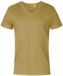 Promodoro V-Shirt Herren V-Neck T-Shirt Khaki/Dunkelgrün/Braun
