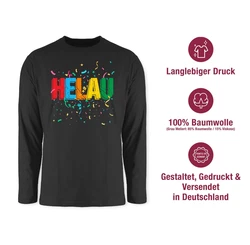 Shirtracer Rundhalsshirt Helau Alaaf Schriftzug Kostüm Köln Fasching Narren Karneval Creme/Blau