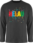 Shirtracer Rundhalsshirt Helau Alaaf Schriftzug Kostüm Köln Fasching Narren Karneval Creme/Blau