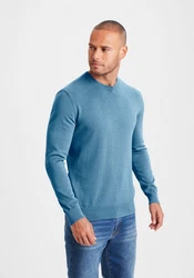 H.I.S Strickpullover Regular Fit Hellblau/Blau/Grau