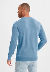 H.I.S Strickpullover mit V-Ausschnitt Hellblau/Blau/Grau