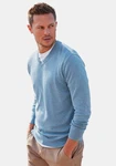 H.I.S Strickpullover mit V-Ausschnitt Hellblau/Blau/Grau