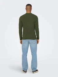 ONLY & SONS Strickpullover ONSNIGUEL REG 12 STRIPE CREW KNIT Dunkelgrün/Grün