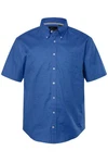 JP1880 Kurzarmhemd Leinenmix-Hemd Buttondown-Kragen Blau/Dunkelblau