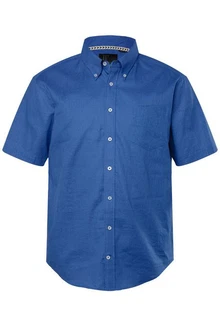 JP1880 Kurzarmhemd Leinenmix-Hemd Buttondown-Kragen Blau/Dunkelblau JP1880 Kurzarmhemd Leinenmix-Hemd Buttondown-Kragen Blau/Dunkelblau