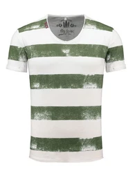 T-Shirt Airflight vintage Look MT00238 V-Auschnitt gestreift kurzarm slim fit
