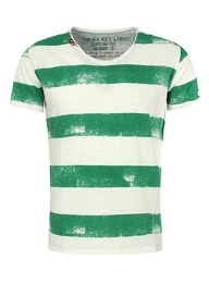 T-Shirt Airflight vintage Look MT00238 V-Auschnitt gestreift kurzarm slim fit