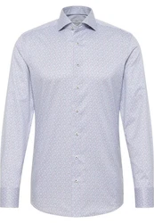 Eterna Langarmhemd Slim Fit Dunkelblau/Grau/Lila/Fliederfarben