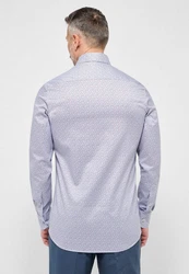 Eterna Langarmhemd Slim Fit Dunkelblau/Grau/Lila/Fliederfarben