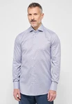 Eterna Langarmhemd Slim Fit Dunkelblau/Grau/Lila/Fliederfarben