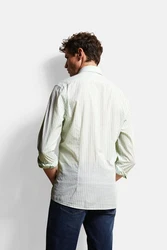 bugatti Langarmhemd Hellgrün/Braun/Khaki/Grün/Gelb