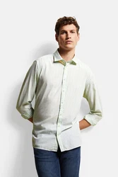 bugatti Langarmhemd Hellgrün/Braun/Khaki/Grün/Gelb