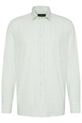 bugatti Langarmhemd Hellgrün/Braun/Khaki/Grün/Gelb
