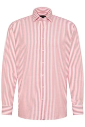 bugatti Langarmhemd Rosa/Rot/Dunkelrot