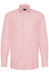 bugatti Langarmhemd Rosa/Rot/Dunkelrot