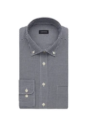 Businesshemd Schwarze Rose Regular Langarm Button-Down-Kragen Karo