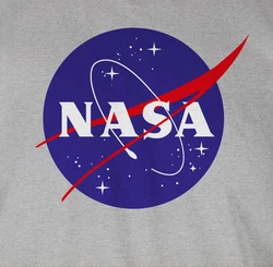 Shirtracer Rundhalsshirt Nasa Meatball Logo Statement Dunkelgrau/Hellgrau/Grau