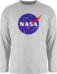 Shirtracer Rundhalsshirt Nasa Meatball Logo Statement Dunkelgrau/Hellgrau/Grau