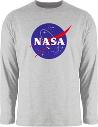 Shirtracer Rundhalsshirt Nasa Meatball Logo Statement Dunkelgrau/Hellgrau/Grau