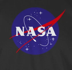 Shirtracer Rundhalsshirt Nasa Meatball Logo Statement Dunkelgrau/Rot/Schwarz