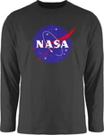 Shirtracer Rundhalsshirt Nasa Meatball Logo Statement Dunkelgrau/Rot/Schwarz