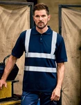 YOKO Warnschutz Sicherheits Polo Shirt EN ISO 20471 Dunkelblau/Blau