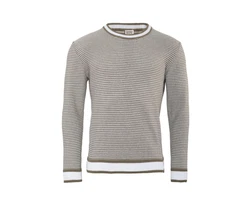 LIVING CRAFTS Strickpullover RAOUL Grau/Khaki/Beige