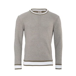 LIVING CRAFTS Strickpullover RAOUL Grau/Khaki/Beige