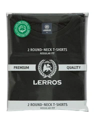 LERROS T-Shirt Kurzarmshirt Doppelpack Regular Fit Schwarz/Dunkelgrau/Grau