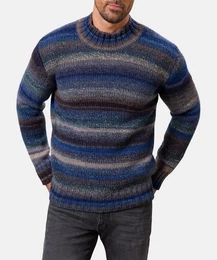 Strickpullover Herren Pullover Strick Turtle Rollkragen blau