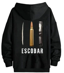 RMK Herren Kapuzenpullover Hoodie Pablo Mexico Escobar Hellgrau/Dunkelgrau/Schwarz/Gelb