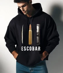 RMK Herren Kapuzenpullover Hoodie Pablo Mexico Escobar Schwarz/Grau/Dunkelgrau