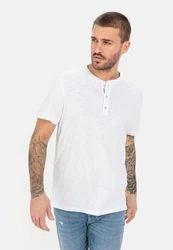 CAMEL ACTIVE T-Shirt NOS Henley 1/2 weiß